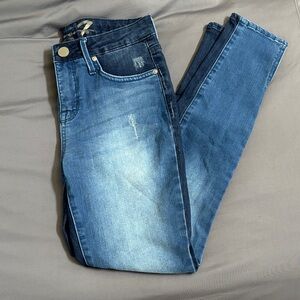 Seven7 Women's Blue Skinny Jeans